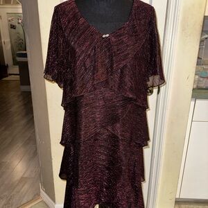 Elegant Burgundy Layered Dress